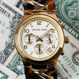 Michael Kors Runway Gold Dial Two Tone Steel Strap Watch for Women - MK4222 Buy Now By Michael Kors