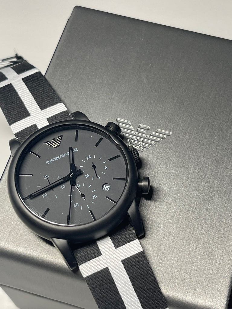 Emporio Armani Classic Black Dial Black Leather Strap Watch For Men - AR1860 Buy Now By Emporio Armani