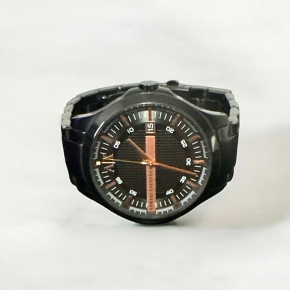 Armani Exchange Hampton Chronograph Black Dial Black Steel Strap Watch For Men - AX2150 Buy Now By Armani Exchange