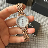 Coach Delancey Mother of Pearl White Dial Rose Gold Steel Strap Watch for Women - 14502479 Buy Now By Coach