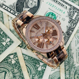 Michael Kors Wren Diamonds Rose Gold Dial Two Tone Steel Strap Watch for Women - MK6159 Buy Now By Michael Kors