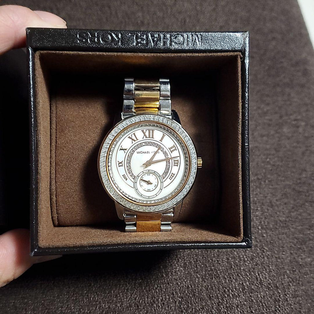 Michael Kors Madelyn Silver Dial Two Tone Steel Strap Watch for Women - MK6288 Buy Now By Michael Kors