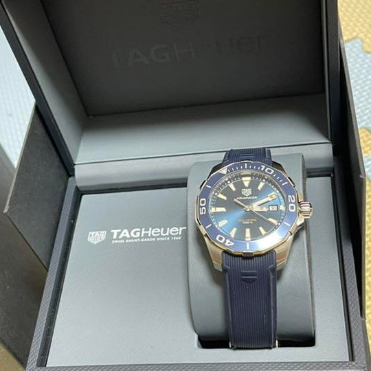 Tag Heuer Aquaracer Blue Dial Blue Rubber Strap Watch for Men - WAY111C.FT6155 Buy Now By Tag Heuer