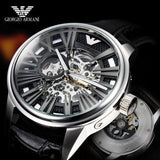 Emporio Armani Meccanico Automatic Black Dial Leather Strap Watch For Men - AR4629 Buy Now By Emporio Armani