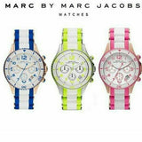 Marc Jacobs Rock Chronograph White Dial White & Green Silicone Strap Watch for Women - MBM2592 Buy Now By Marc Jacobs