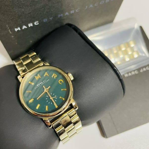 Marc Jacobs Baker Green Dial Gold Steel Strap Watch for Women - MBM3249 Buy Now By Marc Jacobs