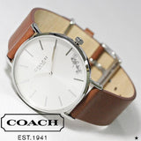 Coach Perry Silver Dial Brown Leather Strap Watch for Women - 14503120 Buy Now By Coach