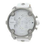 Diesel Badass Chronograph White Dial White Leather Strap Watch For Men - DZ7265 Buy Now By Diesel