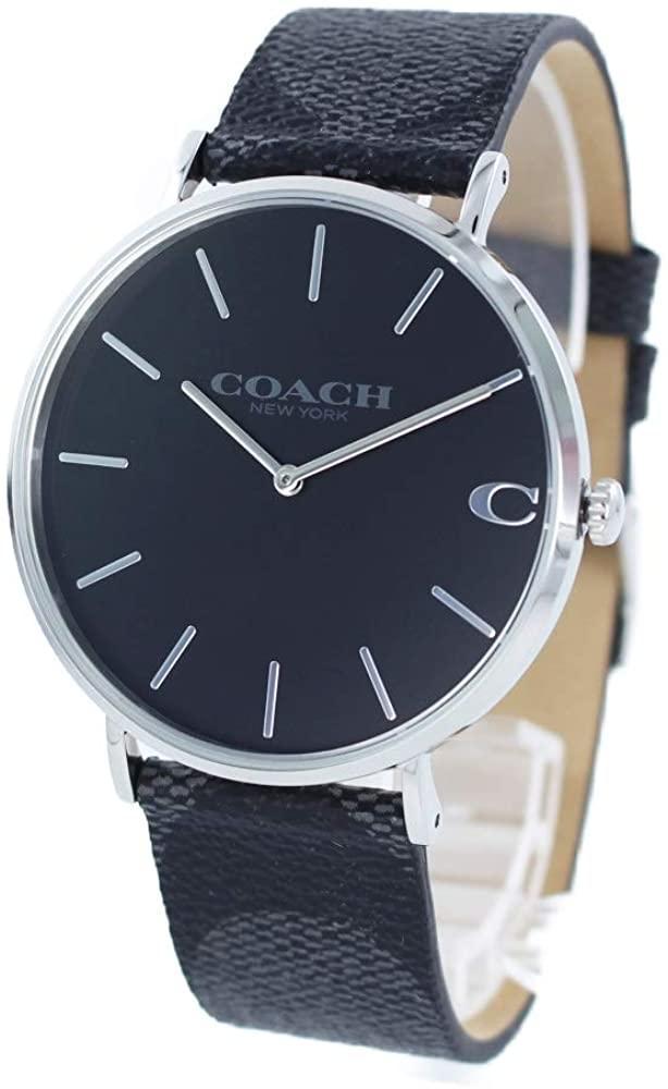 Coach Charles Black Dial Black Leather Strap Watch for Men - 14602157 Buy Now By Coach