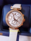 Swarovski Era Journey Silver Dial White Leather Strap Watch for Women - 5295369 Buy Now By Swarovski