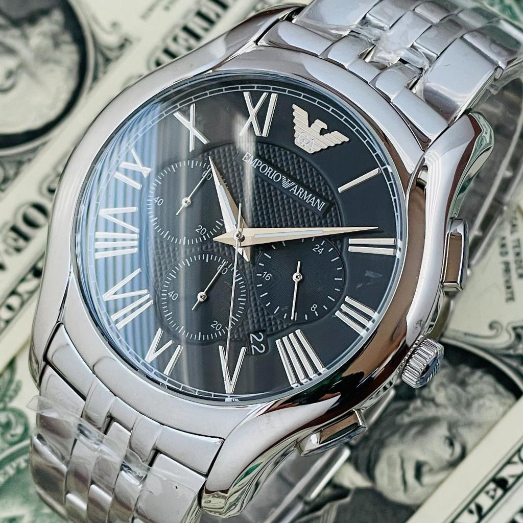 Emporio Armani Classic Chronograph Black Dial Silver Steel Strap Watch For Men - AR1786 Buy Now By Emporio Armani