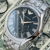 Emporio Armani Classic Chronograph Black Dial Silver Steel Strap Watch For Men - AR1786 Buy Now By Emporio Armani