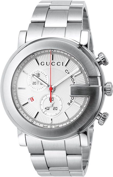 Gucci G Chrono Chronograph White Dial Silver Steel Strap Watch For Men - YA101339 Buy Now By Gucci