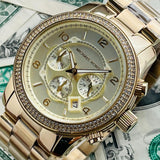 Michael Kors Runway Gold Dial Gold Steel Strap Watch for Women - MK5575 Buy Now By Michael Kors