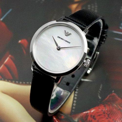 Emporio Armani Modern White Dial Black Leather Strap Watch For Women - AR11159 Buy Now By Emporio Armani