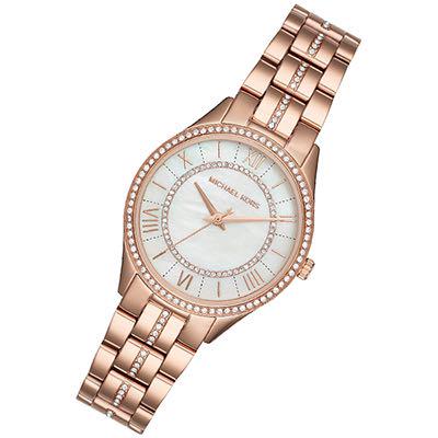 Michael Kors Lauryn Mother of Pearl Dial Rose Gold Steel Strap Watch for Women - MK3716 Buy Now By Michael Kors