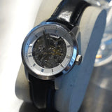 Fossil Townsman Automatic Skeleton White Dial Black Leather Strap Watch for Men - ME3085 Buy Now By Fossil