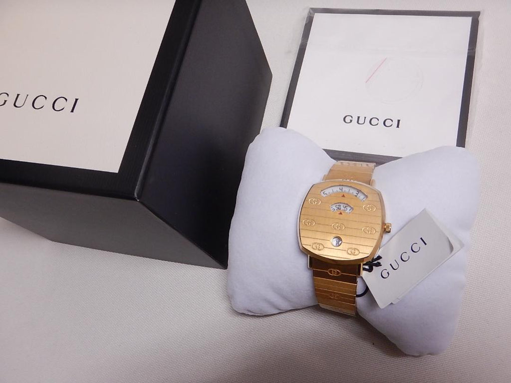 Gucci Grip Yellow Gold Dial Yellow Gold Steel Strap Unisex Watch - YA157403 Buy Now By Gucci