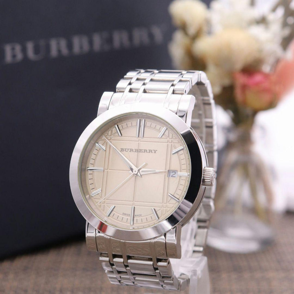 Burberry Heritage Collection Rose Gold Dial Silver Steel Strap Watch for Men - BU1352 Buy Now By Burberry