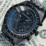 Emporio Armani Tazio Chronograph Black Dial Black Steel Strap Watch For Men - AR5989 Buy Now By Emporio Armani