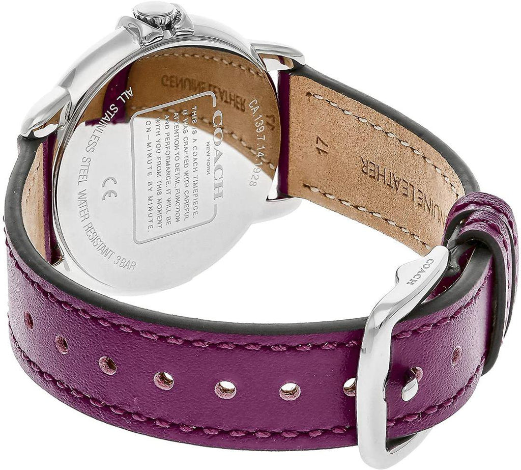Coach Delancey White Dial Purple Leather Strap Watch for Women - 14502886 Buy Now By Coach