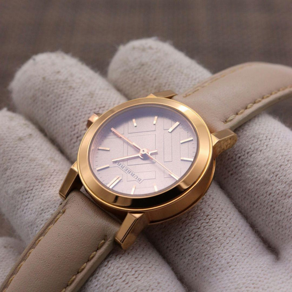Burberry The City Gold Dial Beige Leather Strap Watch for Women - BU9210 Buy Now By Burberry