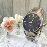 Burberry The Classic Round Black Dial Silver Steel Strap Watch for Men - BU10005 Buy Now By Burberry