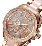 Michael Kors Wren Crystals Rose Gold Dial Rose Gold Steel Strap Watch for Women - MK6096 Buy Now By Michael Kors