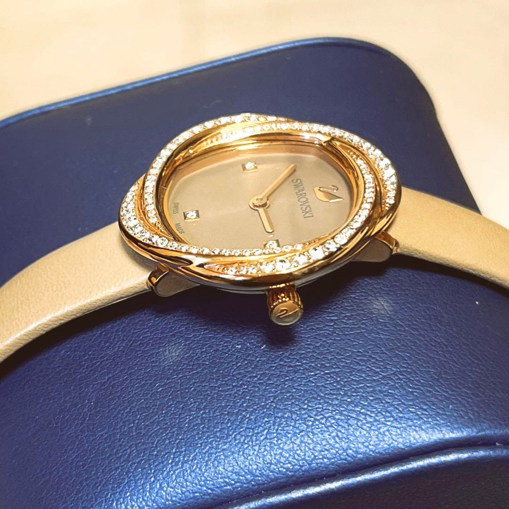 Swarovski Crystal Flower Grey Dial Grey Leather Strap Watch for for Women - 5552424 Buy Now By Swarovski