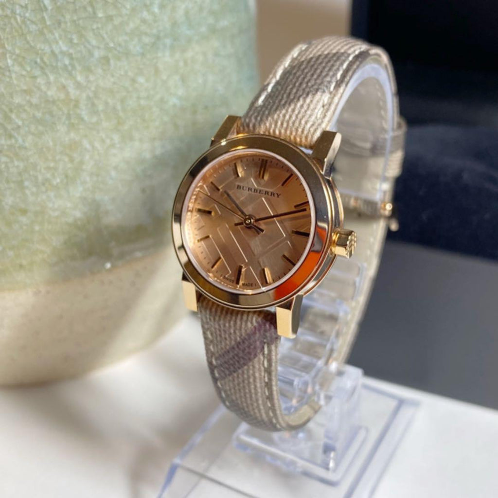 Burberry The City Pink Dial Brown Leather Strap Watch for Women - BU9236 Buy Now By Burberry