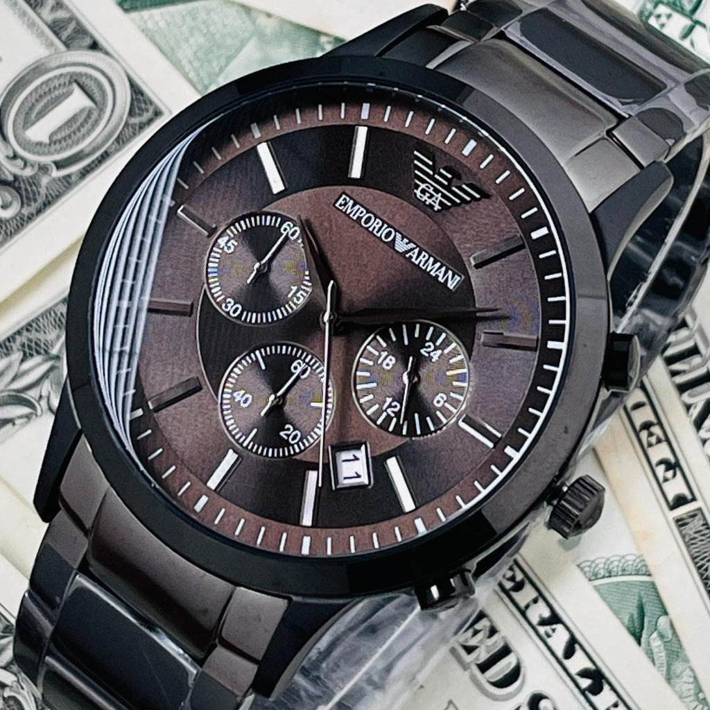 Emporio Armani Classic Chronograph Grey Dial Grey Steel Strap Watch For Men - AR2454 Buy Now By Emporio Armani