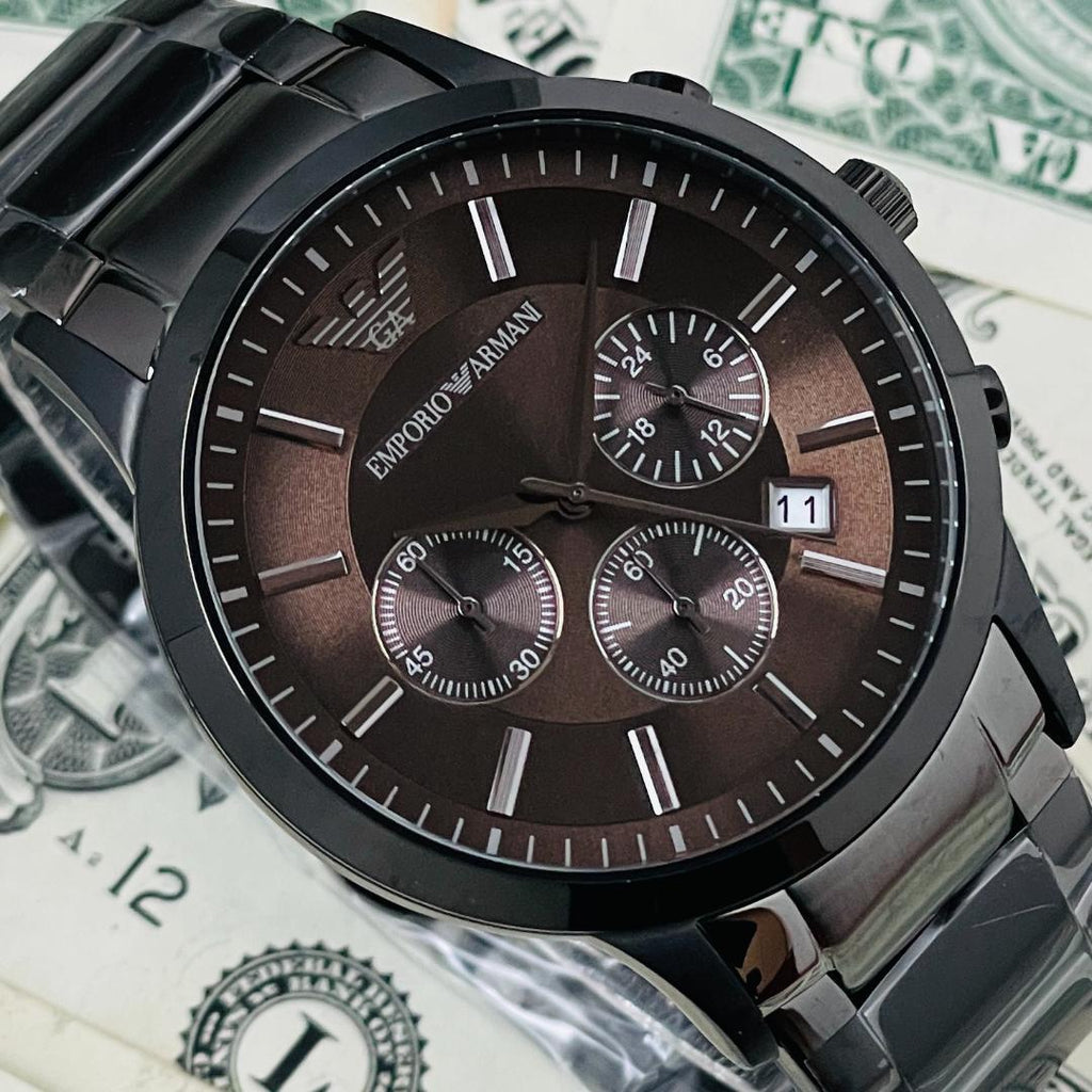 Emporio Armani Classic Chronograph Grey Dial Grey Steel Strap Watch For Men - AR2454 Buy Now By Emporio Armani