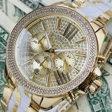 Michael Kors Wren Diamonds Gold Dial Two Tone Steel Strap Watch for Women - MK6157 Buy Now By Michael Kors