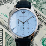 Emporio Armani Chronograph Blue Dial Blue Leather Strap Watch For Men - AR1889 Buy Now By Emporio Armani