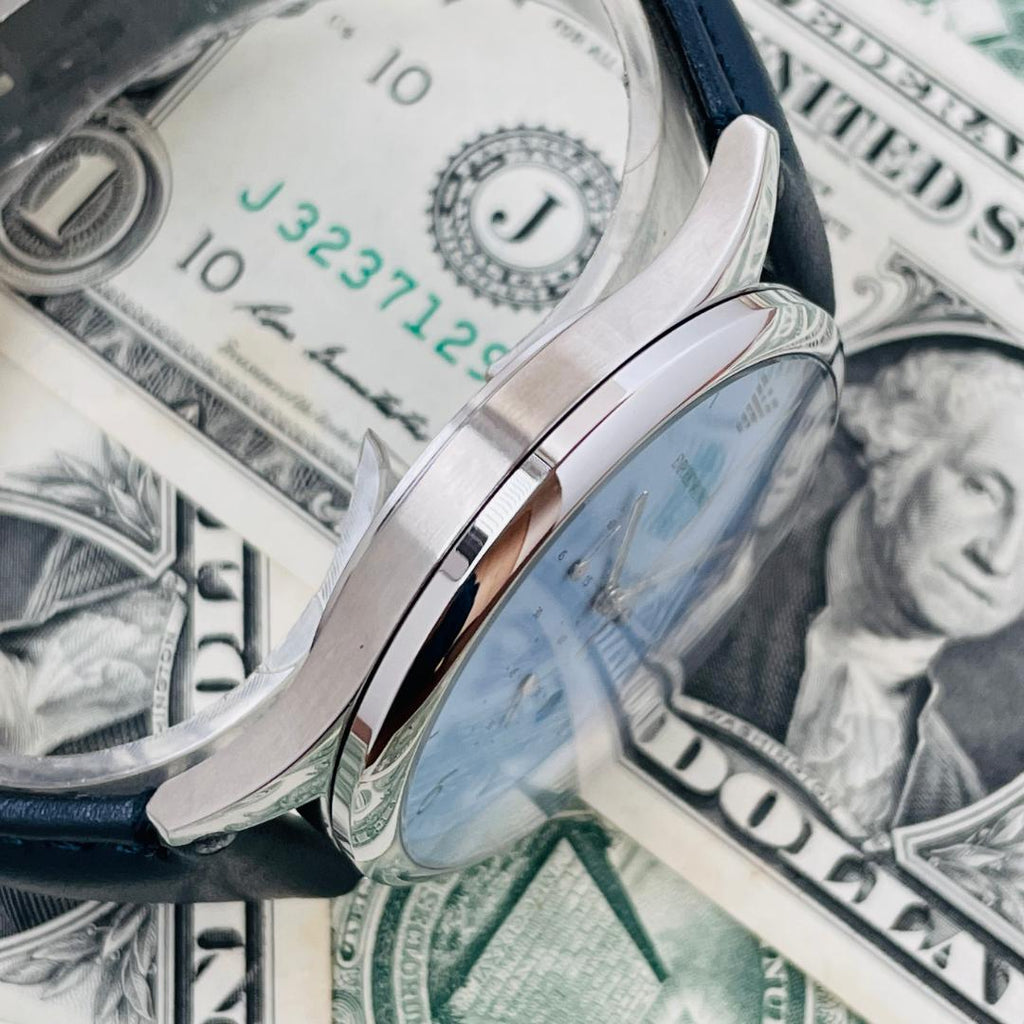 Emporio Armani Chronograph Blue Dial Blue Leather Strap Watch For Men - AR1889 Buy Now By Emporio Armani