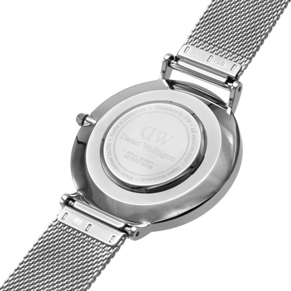 Daniel Wellington Petite Sterling Black Dial Silver Mesh Bracelet Watch For Women - DW00100304 Buy Now By Daniel Wellington