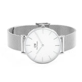Daniel Wellington Petite Sterling Quartz White Dial Silver Mesh Bracelet Watch For Men - DW00100306 Buy Now By Daniel Wellington