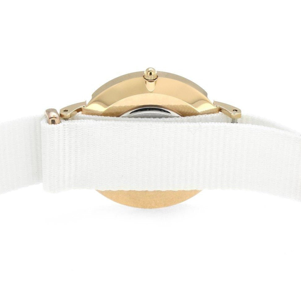 Daniel Wellington Classic Dover White Dial White Nylon Strap Watch For Women - DW00100309 Buy Now By Daniel Wellington