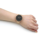 Daniel Wellington Petite Evergold Black Dial Gold Mesh Strap Watch For Women - DW00100345 Buy Now By Daniel Wellington