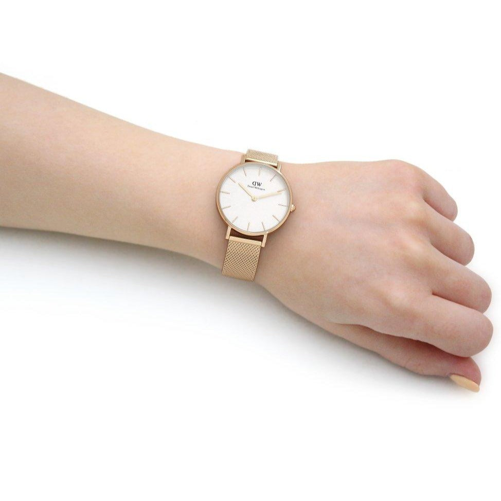 Daniel Wellington Classic Petite White Dial Gold Mesh Bracelet Watch For Women - DW00100348 Buy Now By Daniel Wellington