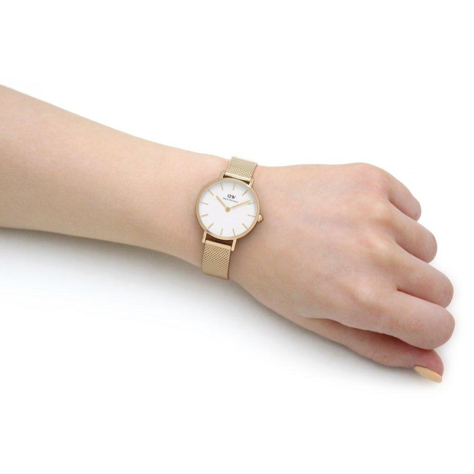 Daniel Wellington Classic Petite Evergold White Dial Gold Mesh Bracelet Watch For Women - DW00100350 Buy Now By Daniel Wellington