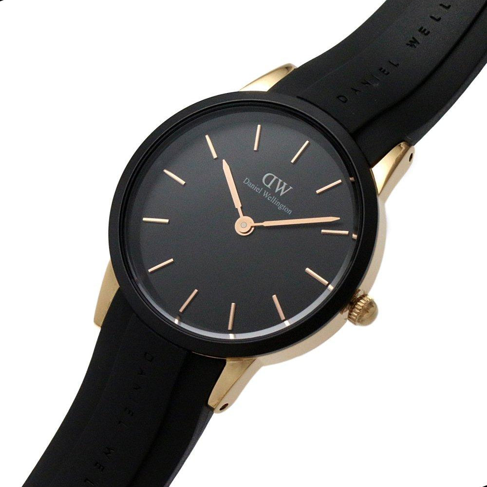 Daniel Wellington Iconic Motion Black Dial Rubber Strap Watch For Women - DW00100426 Buy Now By Daniel Wellington