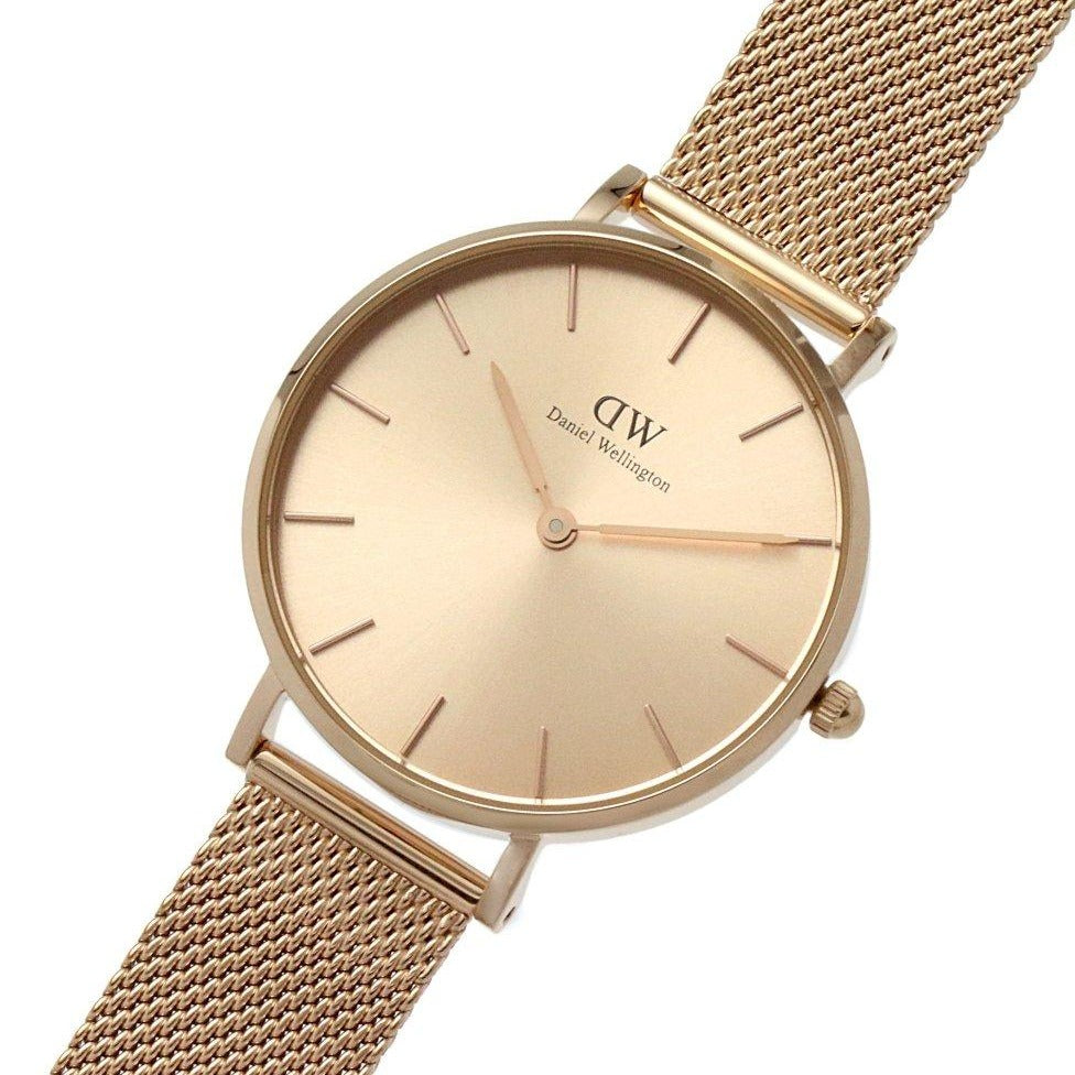 Daniel Wellington Petite Rose Gold Dial Rose Gold Mesh Bracelet Watch For Women - DW00100471 Buy Now By Daniel Wellington