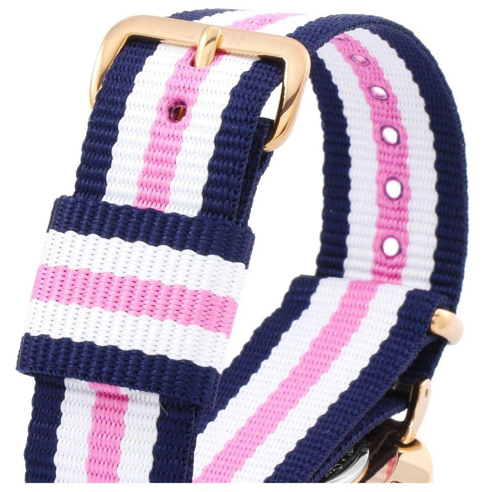 Daniel Wellington Classic South Hampton White Dial Two Tone Nylon Strap Watch For Women - DW00100034 Buy Now By Daniel Wellington