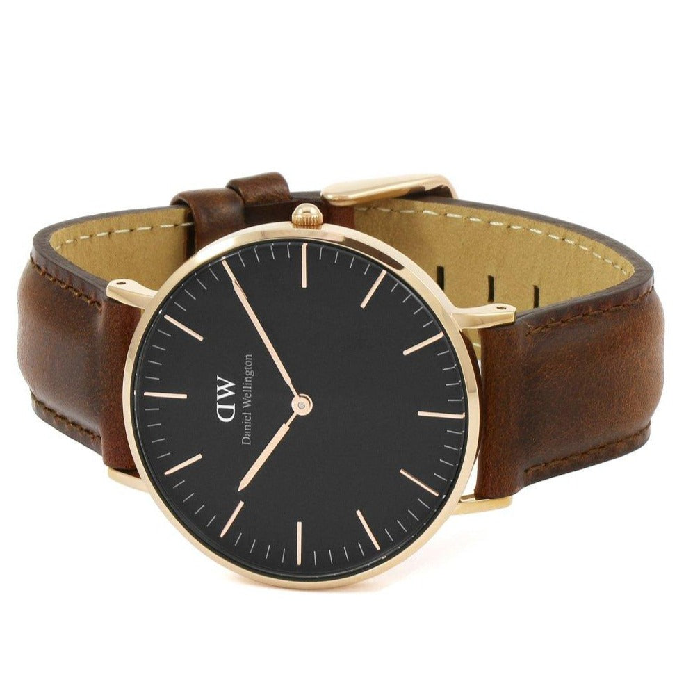 Daniel Wellington Classic St Mawes Black Dial Brown Leather Strap Watch For Men - DW00100124 Buy Now By Daniel Wellington