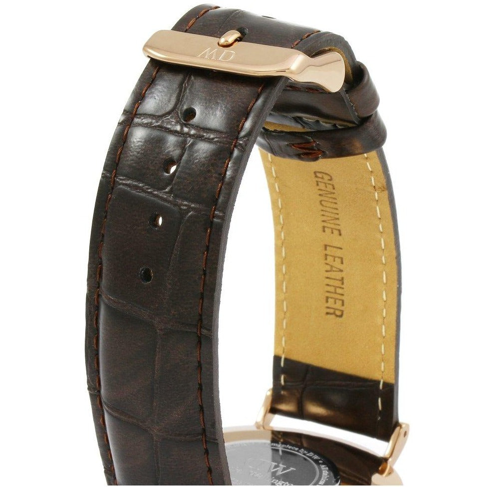 Daniel Wellington Classic York Black Dial Brown Leather Strap Watch For Men - DW00100128 Buy Now By Daniel Wellington