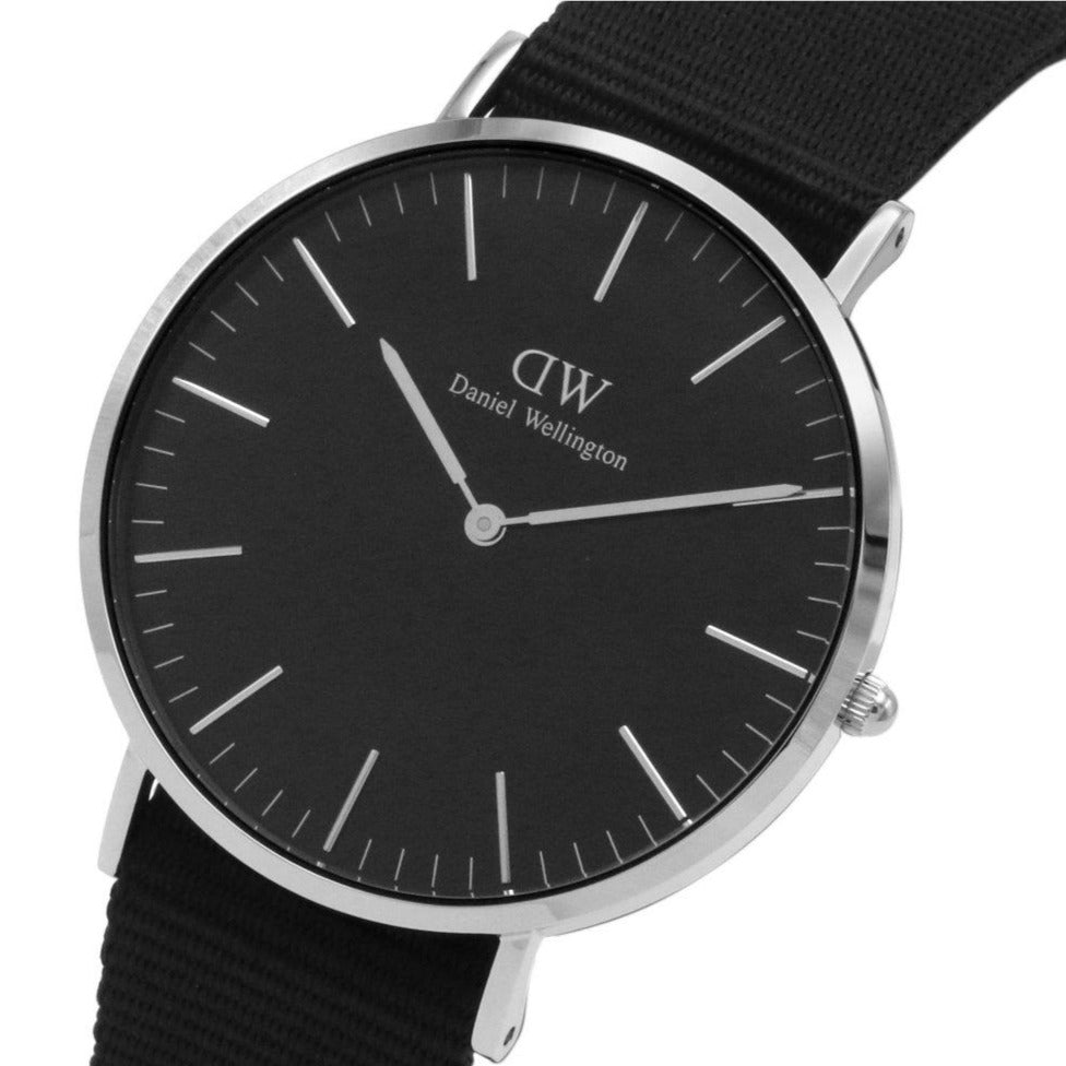 Daniel Wellington Classic Cornwall Black Dial Black Nylon Strap Watch For Women - DW00100149 Buy Now By Daniel Wellington