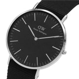 Daniel Wellington Classic Cornwall Black Dial Black Nylon Strap Watch For Women - DW00100149 Buy Now By Daniel Wellington