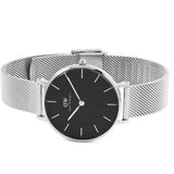 Daniel Wellington Classic Petite Sterling Black Dial Silver Mesh Bracelet Watch For Women - DW00100162 Buy Now By Daniel Wellington