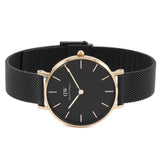 Daniel Wellington Petite Ashfield Black Dial Black Mesh Bracelet Watch Watch For Women - DW00100201 Buy Now By Daniel Wellington